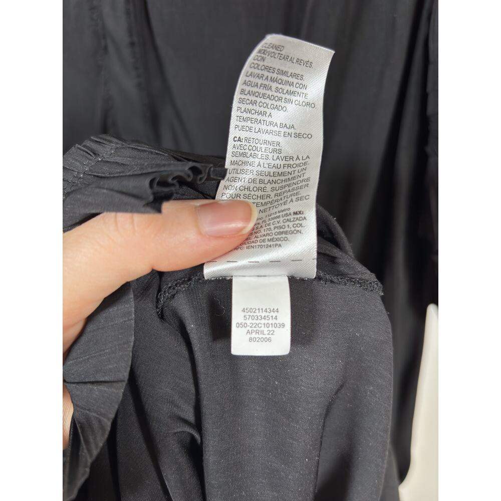 Chico's Tiered V-Neck Maxi Dress Womens 1 (US 8/10) Black Ruffle Sleeves - Picture 5 of 5
